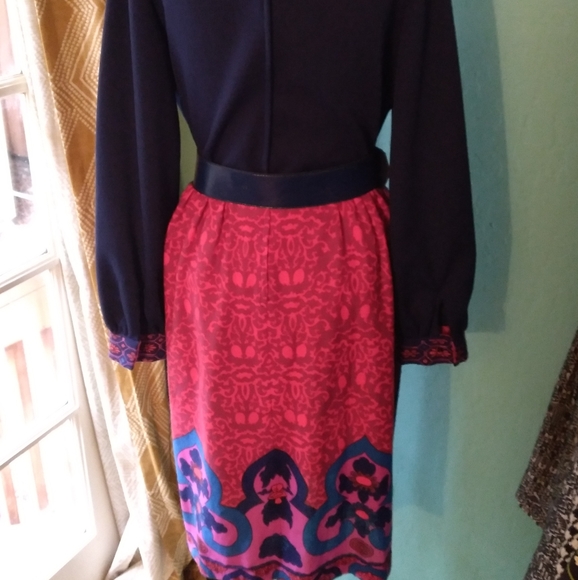 Vintage 1970's dagger collar dress John Norman Sz 14 - Picture 7 of 11